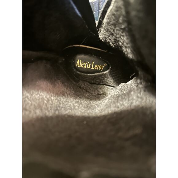 Alexis Leroy Black Quilted Rain Boots Women’s 39 US 8 Stud Buckle Mid-Calf - Picture 7 of 7